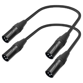 XLR ذكر إلى ذكر كابل مايكروفون 3 دبوس كابل XLR قصير 1 قدم (30 سنتيمتر) للميكروفون DMX مكبر الصوت 2 قطعة in Kuwait