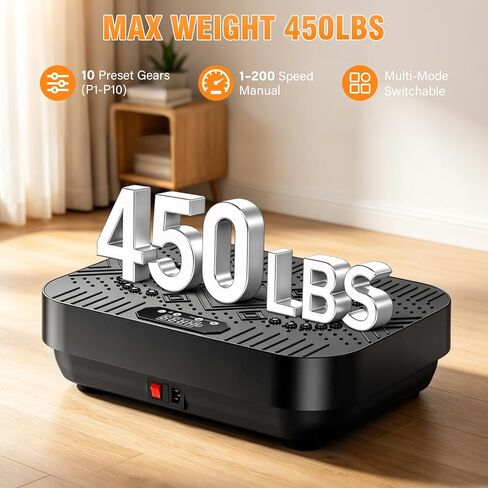 Vibration Plate Exercise Machine: Vibration Plate for Lymphatic Drainage Workout Shake Plate Vibration Plates for Weight Loss with Resistance Bands, Bluetooth Connectivity for Women Men in Kuwait