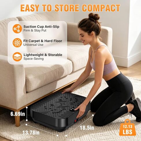Vibration Plate Exercise Machine: Vibration Plate for Lymphatic Drainage Workout Shake Plate Vibration Plates for Weight Loss with Resistance Bands, Bluetooth Connectivity for Women Men in Kuwait