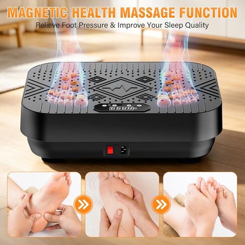 Vibration Plate Exercise Machine: Vibration Plate for Lymphatic Drainage Workout Shake Plate Vibration Plates for Weight Loss with Resistance Bands, Bluetooth Connectivity for Women Men in Kuwait