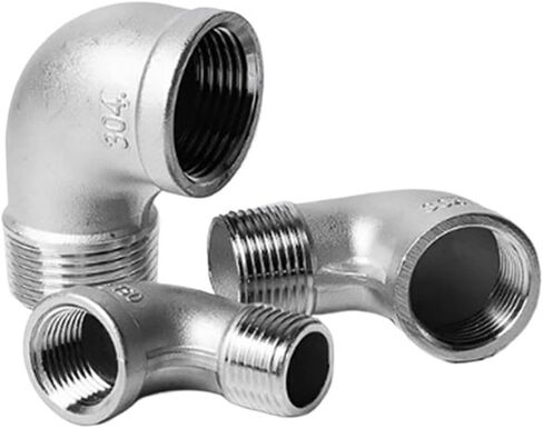 1/8" 1/4" 3/8" 1/2" 3/4" 1" BSPP Female to Male Thread 304 Stainless Steel 90 Degree Elbow Pipe Fitting Connector Coupler(304SS NPT1I8) in Kuwait