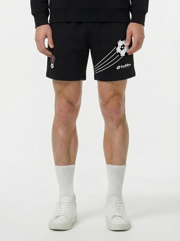 شورت Forza SweatShort للرجال من Lotto - شورت من الصوف العضوي ثقيل الوزن 400 جرام في المتر المربع - عمل فني لكرة القدم in Kuwait