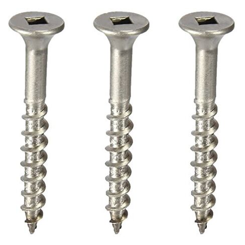 Fastenere Stainless Steel 18-8 Deck Screws - #6 x 1-5/8" (100 Pack) Wood Cutting Point, Square Drive, Partial Thread, Bright Finish for Wood, Exterior, Decking, Composite, Fencing, Type 17 Point in Kuwait