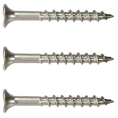 Fastenere Stainless Steel 18-8 Deck Screws - #6 x 1-5/8" (100 Pack) Wood Cutting Point, Square Drive, Partial Thread, Bright Finish for Wood, Exterior, Decking, Composite, Fencing, Type 17 Point in Kuwait