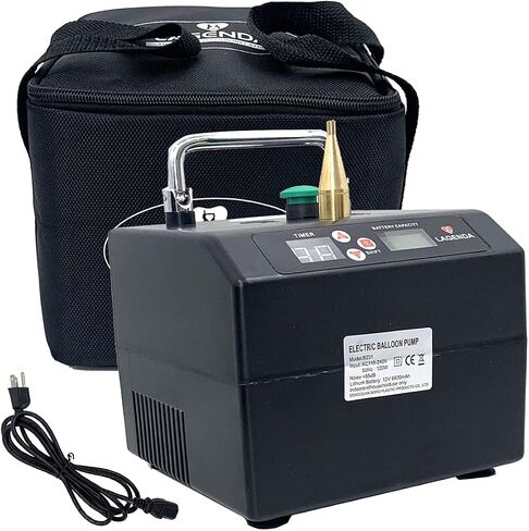 Electric Air Balloon Pump Balloon Inflator Pumping B231 Portable Professional Party Sport Gift Events Decoration Automatic Electric Balloon Blower Pump Air Blower w/Digital Timer,Carry Bag in Kuwait