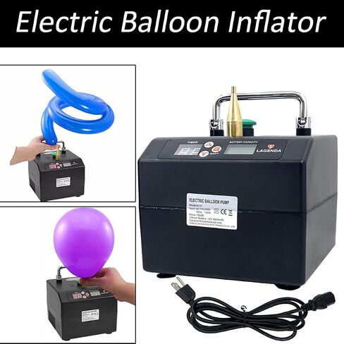 Electric Air Balloon Pump Balloon Inflator Pumping B231 Portable Professional Party Sport Gift Events Decoration Automatic Electric Balloon Blower Pump Air Blower w/Digital Timer,Carry Bag in Kuwait