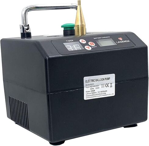 Electric Air Balloon Pump Balloon Inflator Pumping B231 Portable Professional Party Sport Gift Events Decoration Automatic Electric Balloon Blower Pump Air Blower w/Digital Timer,Carry Bag in Kuwait