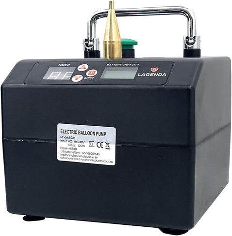 Electric Air Balloon Pump Balloon Inflator Pumping B231 Portable Professional Party Sport Gift Events Decoration Automatic Electric Balloon Blower Pump Air Blower w/Digital Timer,Carry Bag in Kuwait
