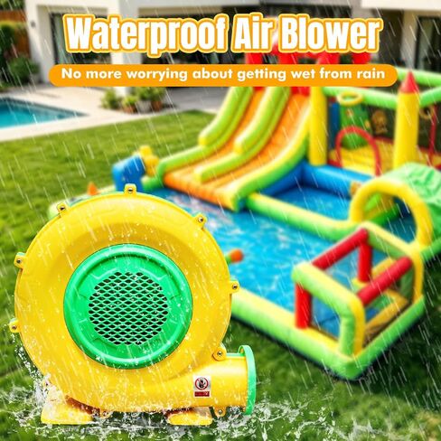 Commercial Bounce House Air Blower for Inflatables, 950 Watt ETL Certified Electric Blower, Perfect for Commercial Inflatable Bounce House Water Slide and Bouncy Castle Indoor & Outdoor Yellow in Kuwait