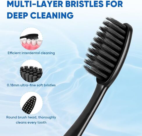 50 PCS Premium Individually Wrapped Bulk Toothbrush Pack, Disposable Toothbrushes, Kids Toothbrush, Medium Soft Bristle Tooth Brushes, Ergonomics Handle, Perfect for Travel Camping Hotel Donation in Kuwait