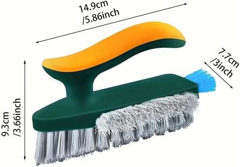 2-in-1 Durable Plastic Crevice and Floor Scrub Brush for Cleaning with Handle - Portable Design Hand Brush for Bathroom, Kitchen, Living Room Cleaning in Kuwait