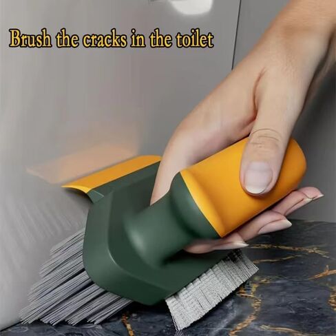 2-in-1 Durable Plastic Crevice and Floor Scrub Brush for Cleaning with Handle - Portable Design Hand Brush for Bathroom, Kitchen, Living Room Cleaning in Kuwait