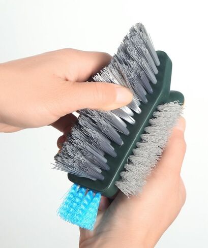 2-in-1 Durable Plastic Crevice and Floor Scrub Brush for Cleaning with Handle - Portable Design Hand Brush for Bathroom, Kitchen, Living Room Cleaning in Kuwait