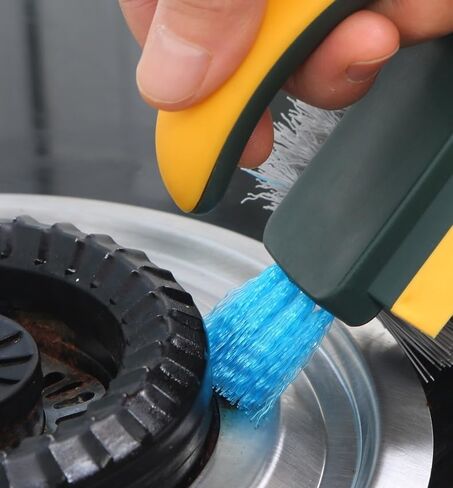 2-in-1 Durable Plastic Crevice and Floor Scrub Brush for Cleaning with Handle - Portable Design Hand Brush for Bathroom, Kitchen, Living Room Cleaning in Kuwait