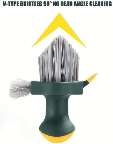 2-in-1 Durable Plastic Crevice and Floor Scrub Brush for Cleaning with Handle - Portable Design Hand Brush for Bathroom, Kitchen, Living Room Cleaning in Kuwait