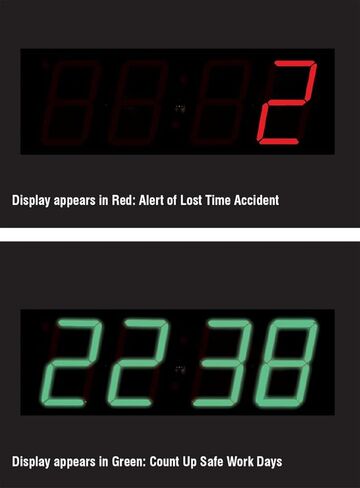 SCK110 Aluminum Digi-Day2 Electronic Safety Scoreboard, "ON THE JOB SAFETY BEGINS HERE - ACCIDENTS ARE AVOIDABLE" in Kuwait