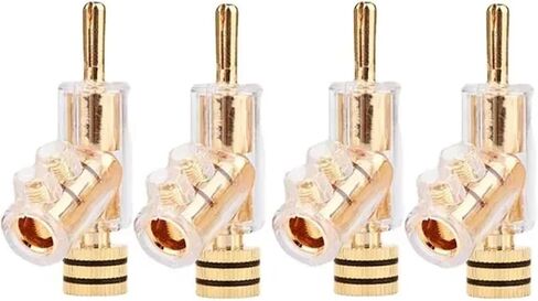 4pcs 45 Degree Gunlike Gold Plated Banana Plug Socket Locking Connector Adapter(Silver) in Kuwait