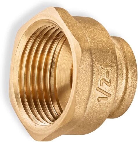 Reducing Coupling 1/2" Female x 1" Female Brass Fitting - Brass Coupling 0,5 incx1 inch Female Brass Pipe Fitting in Kuwait
