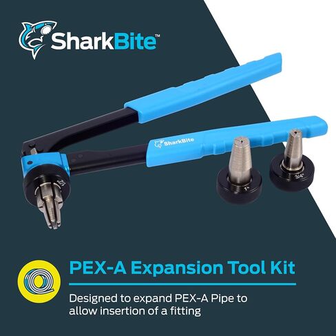 SharkBite PEX-A Expansion Tool Kit, Includes 1/2 inch, 3/4 inch, and 1 inch Expansion Heads, Auto-Rotating Expansion Tool, Lubricant and Carrying Case in Kuwait