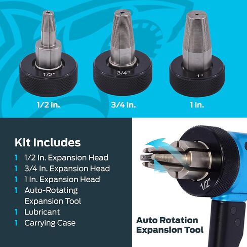 SharkBite PEX-A Expansion Tool Kit, Includes 1/2 inch, 3/4 inch, and 1 inch Expansion Heads, Auto-Rotating Expansion Tool, Lubricant and Carrying Case in Kuwait