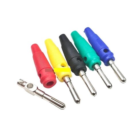 5PCS 4mm Banana Plug with Cross-shaped Groove High Current Insulated Shrouded Stackable Connector Screw Connection(DVPEN01-SL) in Kuwait