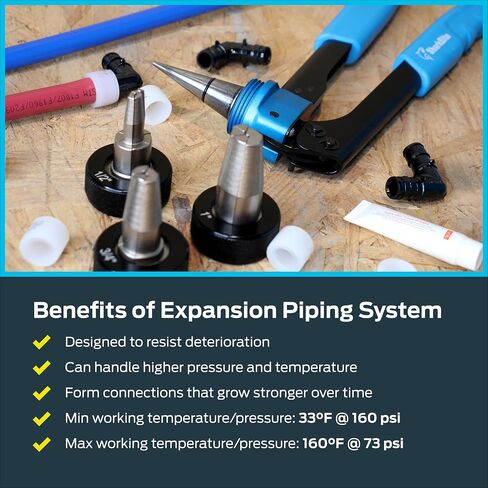 SharkBite PEX-A Expansion Tool Kit, Includes 1/2 inch, 3/4 inch, and 1 inch Expansion Heads, Auto-Rotating Expansion Tool, Lubricant and Carrying Case in Kuwait