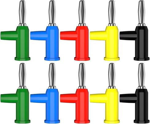10PCS 4MM Gun Type Stackable Banana Plug Male Terminal Four Leaf Electrical Connector DIY Tools for DIY Projects(5colorsx2) in Kuwait