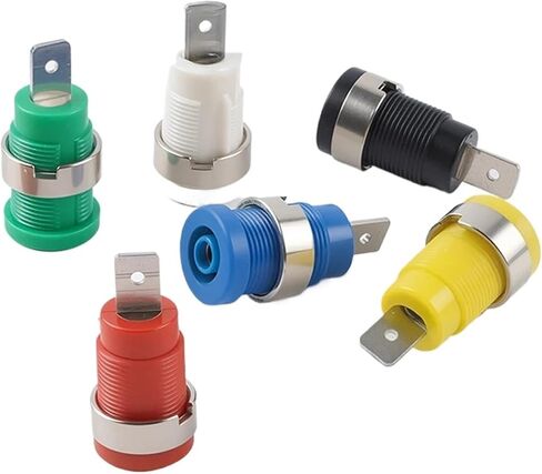 40PCS 32A 4MM Insulated Banana Plugs Female Jack Socket 6 Colors Multimeter Test Panel Mount Binding Post Connector(40 Red) in Kuwait