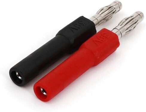 10Pcs Red and Black Brass 4mm Male Banana Plug to 2mm Female Jack Adapter Connector in Kuwait