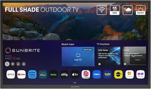 SunBrite 65" Outdoor Smart TV Veranda 4 Series, 4K UHD LED Television for Shade, 600-Nit Brightness, IP55 Weatherproof, Bluetooth 5.0 Wireless, Integrated Speakers in Kuwait