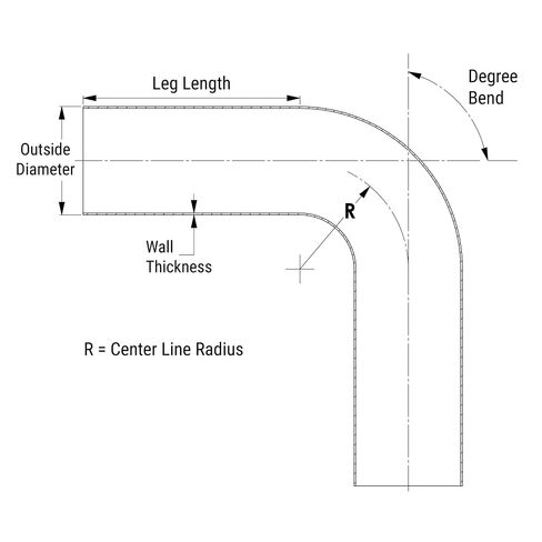 HPS 1-3/8" OD, 45 Degree Bend Aluminum Elbow Tubing, 6" Leg Length on Each Side, 1 3/4" Clr, 6061 T6 Seamless 16 Gauge, Wall Thickness: 0.065", ALE45-91729, 1.38" OD, Aluminum in Kuwait