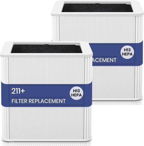 2 Pack 211+ Filter Replacement Compatible with Blue Pure 211+ and 211+ Auto Air Purifier, 2-Stage Filtration System of H13 True HEPA Filter and Activated Carbon Filter in Kuwait