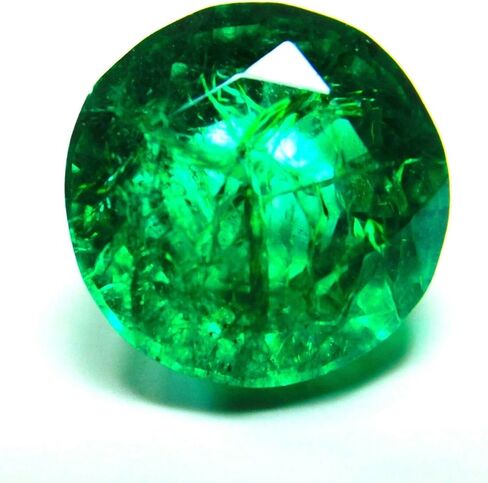 7.2 Ct Natural Emerald Untreated Green Colombian Round Cut CERTIFIED Gemstone in Kuwait