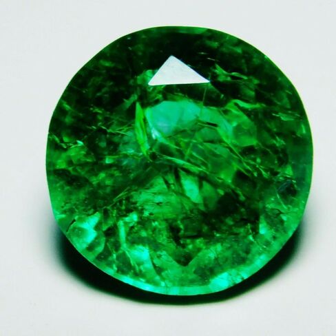 7.2 Ct Natural Emerald Untreated Green Colombian Round Cut CERTIFIED Gemstone in Kuwait