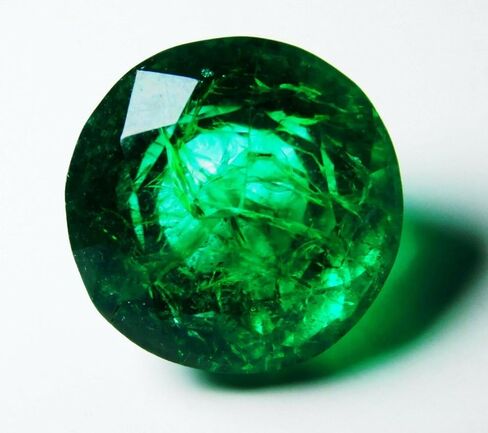 7.2 Ct Natural Emerald Untreated Green Colombian Round Cut CERTIFIED Gemstone in Kuwait
