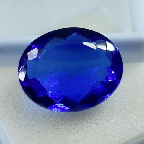 Lab Created Blue Tanzanite Oval Shape 85.23 Ct CERTIFIED Loose Gemstone in Kuwait