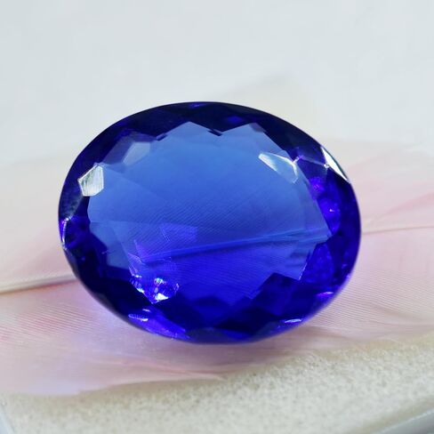 Lab Created Blue Tanzanite Oval Shape 85.23 Ct CERTIFIED Loose Gemstone in Kuwait