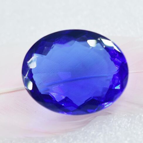 Lab Created Blue Tanzanite Oval Shape 85.23 Ct CERTIFIED Loose Gemstone in Kuwait