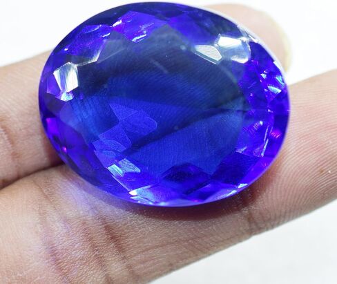 Lab Created Blue Tanzanite Oval Shape 85.23 Ct CERTIFIED Loose Gemstone in Kuwait