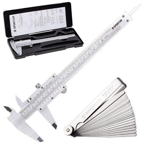 فرجار Spurtar Vernier، فرجار غير رقمي من الفولاذ المقاوم للصدأ مقاس 6 بوصات، فرجار ميكرومتر يدوي 0-6 بوصة/0-150 مم مع مقياس ملمس فولاذي 32 شفرة in Kuwait