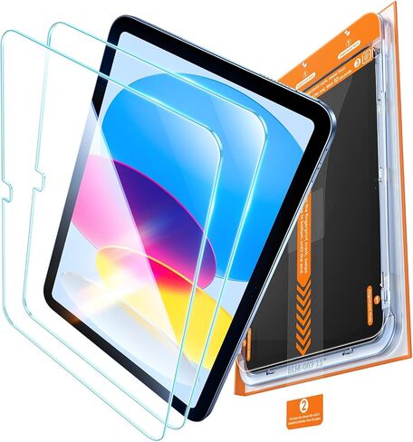 واقي شاشة DIMONCOAT مكون من قطعتين لجهاز iPad 11th Gen A16 2025 (11 بوصة) والجيل العاشر 2022 (10.9 بوصة)، زجاج مقسى 9H مع صينية سهلة التركيب، شفاف عالي الدقة، خالٍ من الفقاعات، مقاوم للخدش، يدعم قلم Apple وحافظة صديقة in Kuwait