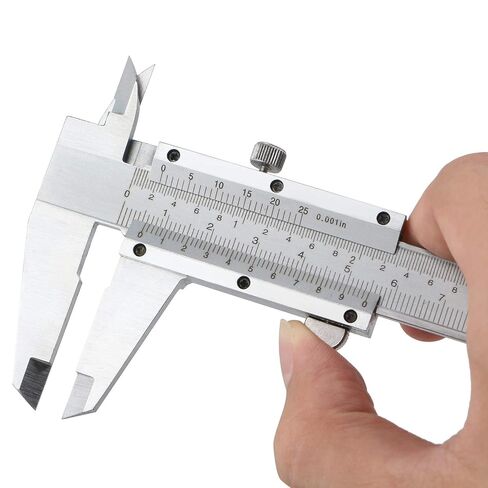 فرجار Spurtar Vernier، فرجار غير رقمي من الفولاذ المقاوم للصدأ مقاس 6 بوصات، فرجار ميكرومتر يدوي 0-6 بوصة/0-150 مم مع مقياس ملمس فولاذي 32 شفرة in Kuwait