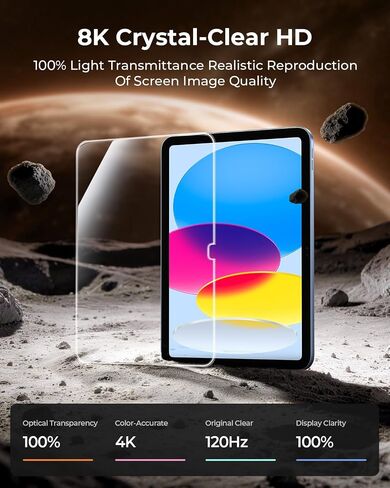 واقي شاشة DIMONCOAT مكون من قطعتين لجهاز iPad 11th Gen A16 2025 (11 بوصة) والجيل العاشر 2022 (10.9 بوصة)، زجاج مقسى 9H مع صينية سهلة التركيب، شفاف عالي الدقة، خالٍ من الفقاعات، مقاوم للخدش، يدعم قلم Apple وحافظة صديقة in Kuwait