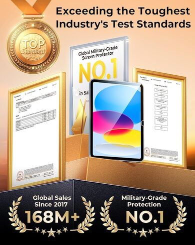 واقي شاشة DIMONCOAT مكون من قطعتين لجهاز iPad 11th Gen A16 2025 (11 بوصة) والجيل العاشر 2022 (10.9 بوصة)، زجاج مقسى 9H مع صينية سهلة التركيب، شفاف عالي الدقة، خالٍ من الفقاعات، مقاوم للخدش، يدعم قلم Apple وحافظة صديقة in Kuwait