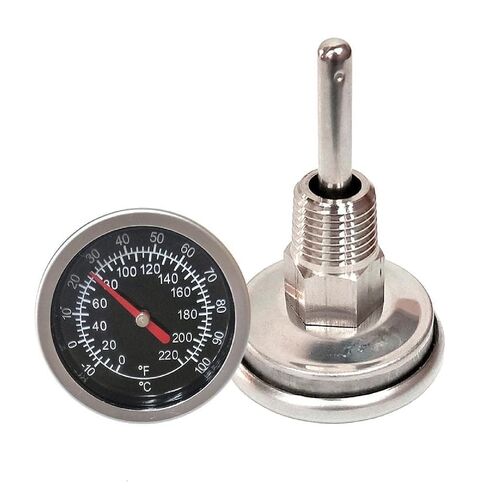 Temperature Probe Meter Gauge, Dial Thermometer NPT, Stainless 1/4 NPT Thermometer for Boiler Tea Pot Kettle -10-100℃/0-220ºF Thread Joint, Dial Thermometers in Kuwait