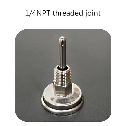 Temperature Probe Meter Gauge, Dial Thermometer NPT, Stainless 1/4 NPT Thermometer for Boiler Tea Pot Kettle -10-100℃/0-220ºF Thread Joint, Dial Thermometers in Kuwait