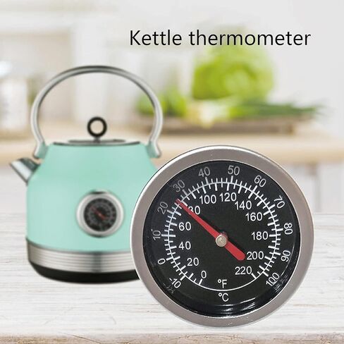 Temperature Probe Meter Gauge, Dial Thermometer NPT, Stainless 1/4 NPT Thermometer for Boiler Tea Pot Kettle -10-100℃/0-220ºF Thread Joint, Dial Thermometers in Kuwait