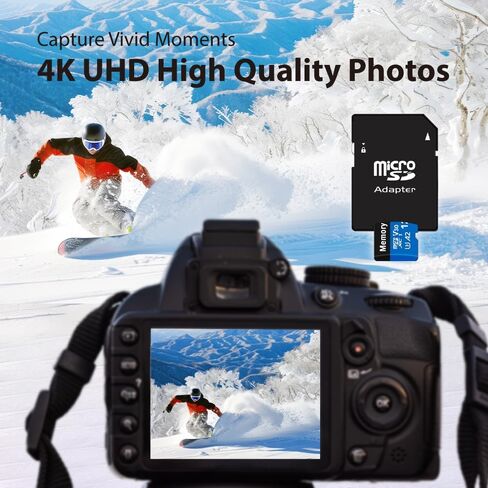256GB Micro Memory Card with Adapter, C10/U3/UHS-I/A2 TransFlash Card, TF Card for Camera, Smartphone, Tablet, Drone in Kuwait