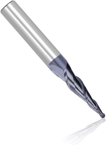4 قطعة مطحنة نهاية كربيد التنغستن الصلبة R0.25-R1.0 2 الناي مدبب الكرة الأنف 1/4 "عرقوب CNC تفتق الخشب قاطعة المطحنة المعدنية in Kuwait