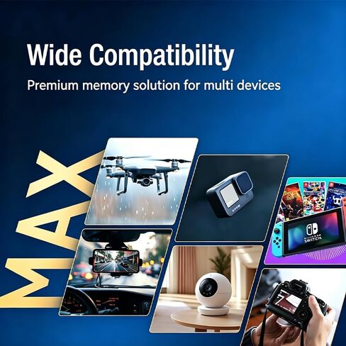 256GB Micro Memory Card with Adapter, C10/U3/UHS-I/A2 TransFlash Card, TF Card for Camera, Smartphone, Tablet, Drone in Kuwait